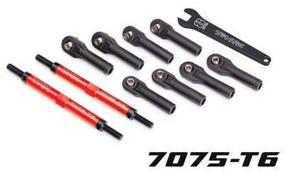 Traxxas 8638R Toe Links Aluminum Tubes 144mm Red 1/10 E-Revo 2.0 VXL