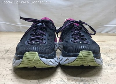Hoka One One Bondi 7 Black Fuchsia Women's Running Shoes Size 8