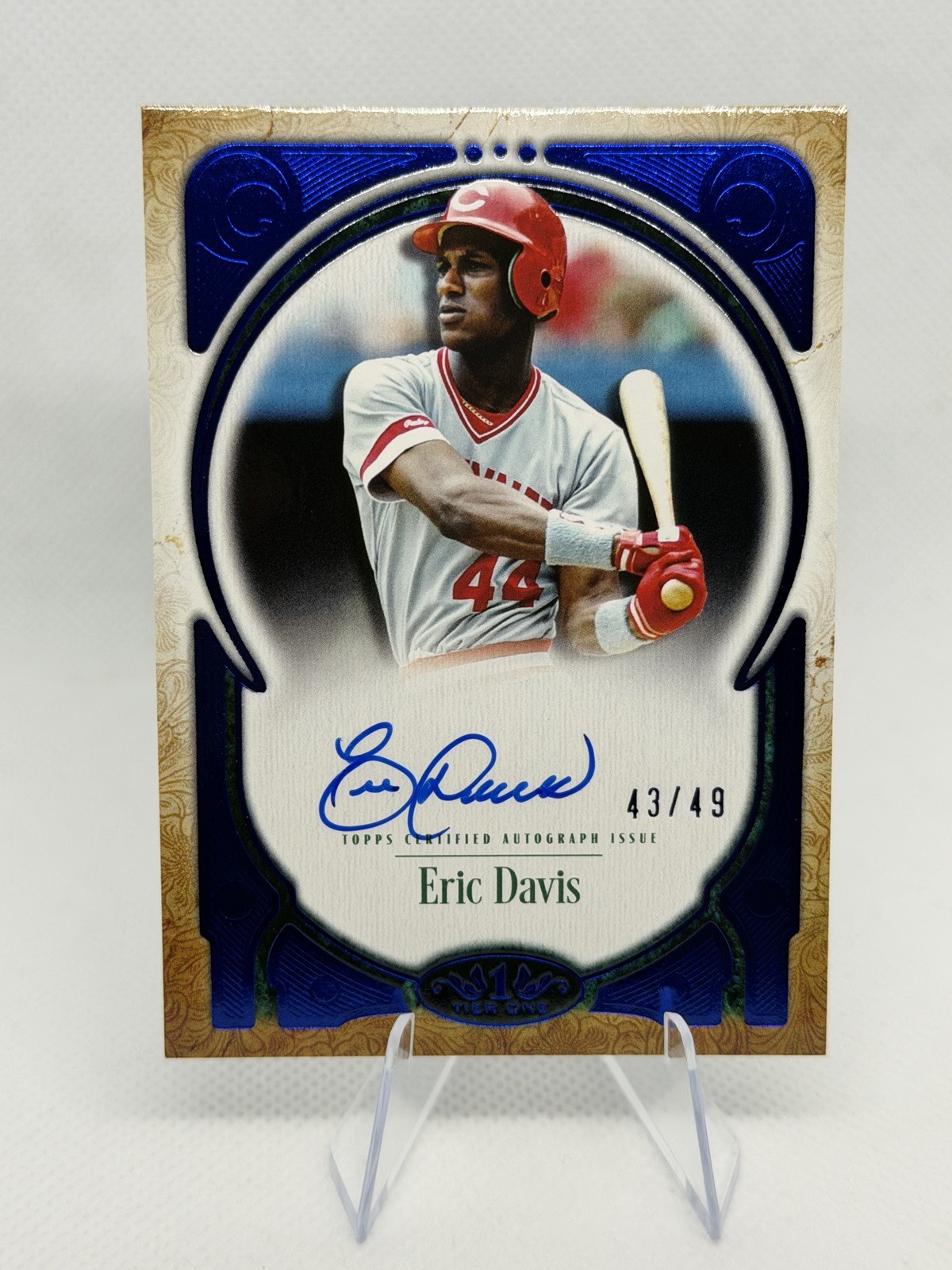 ERIC DAVIS - 2026 Topps Tier One Baseball Blue 43/49 On Card Auto