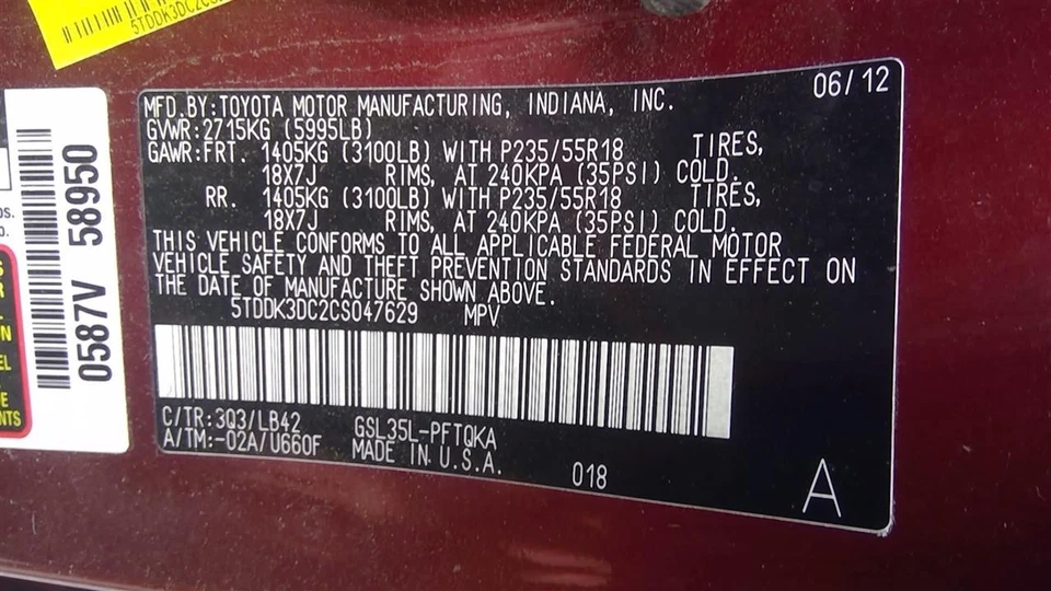 Used Alternator fits: 2012 Toyota Sienna 150 amp Grade A Foto 3 de 4