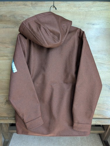 Carhartt Shacket Men M Dark Brown Rain Defender Heavyweight Hooded Mocha Heather - Picture 2 of 5
