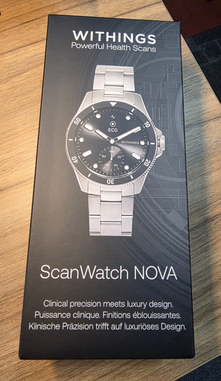 Withings ScanWatch Nova 42mm Hybrid Smart Watch Black ECG SpO2 Temp iOS Android