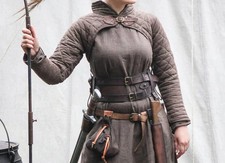 Medieval thick padded gambeson for unisex gambeson brown colour SCA LARP