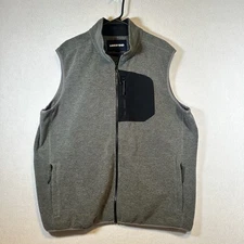 Lands' End Mens Fleece Vest Gray XLT