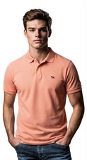 Rodd Gunn Mens Large Gunn Polo Sports Fit Coral Cotton Pique Shirt KP0005 2016