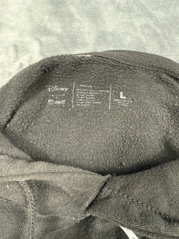 Sudadera con Capucha Negra Disney Para Mujer Mickey Mouse Talla L Cuadros Floral Foto 3 de 4