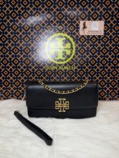 NWT Tory Burch Britten Small Chain Wallet Wristlet Crossbody Black