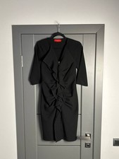 Carolina Herrera Black Sleeveless Dress with Front Ruffle Detail Size 2 Luxury