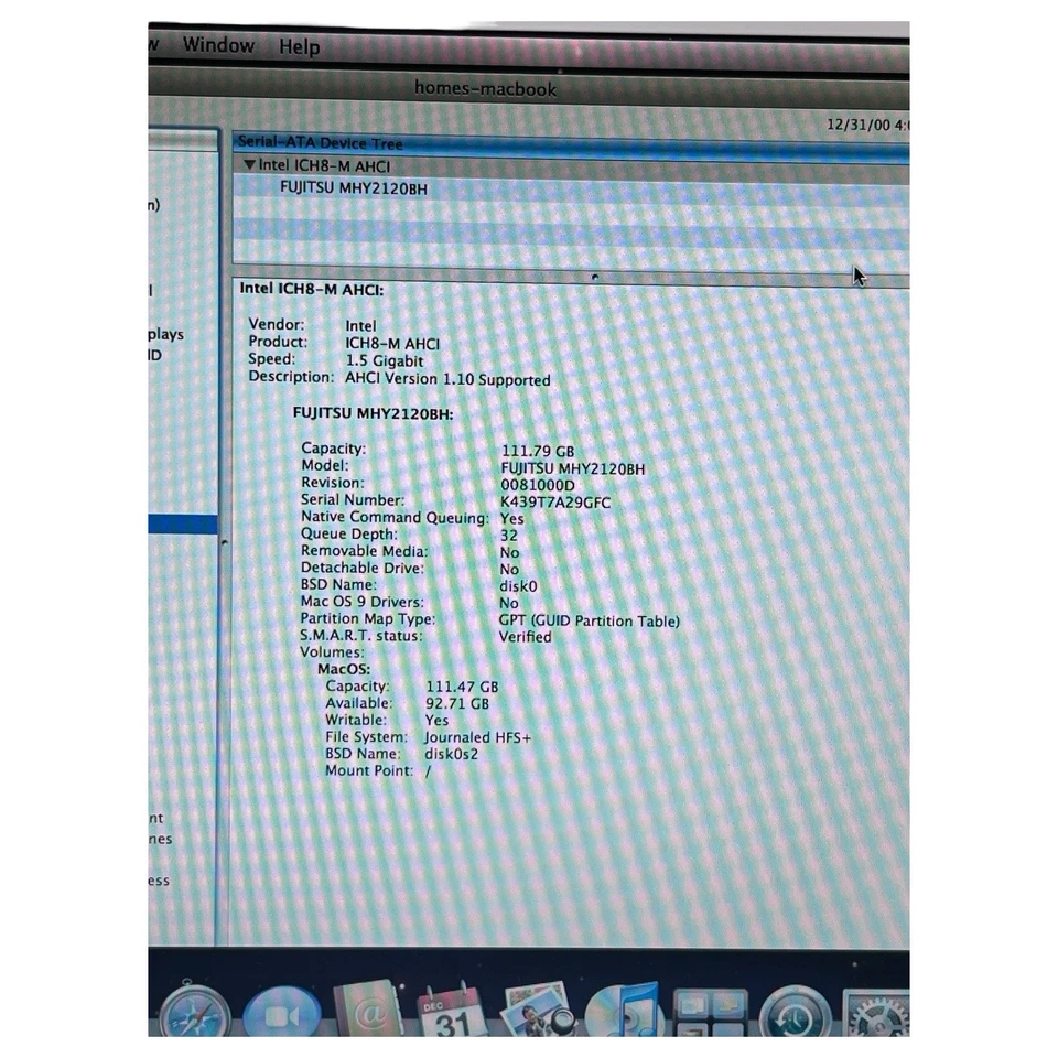 APPLE MacBook Pro 15 A1226 Core 2 Duo 2.2 GHz 4GB RAM 200GB 15.4" Pantalla PIEZAS Foto 4 de 4