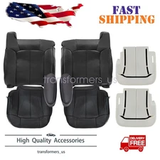 1999-2002 For Chevy Silverado Both Side Leather Seat Cover Black & Foam Cushion