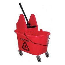 GRAINGER 5CJK2 Mop Bucket and Wringer,Red,8 3/4 gal 5CJK2