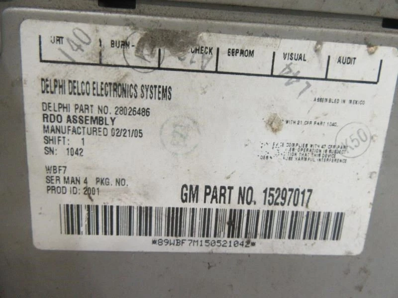 Audio Equipment Radio AM-FM-stereo-6 Disc CD Player Fits 06 G6 1162707 Foto 3 de 4