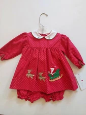 New  Petit Ami holiday dress,applique & hand embroidery, 6  months, NWT