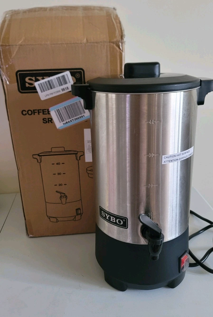 Coffee Percolator Urn Coffee Maker Beverage Dispenser Stainless Steel 40 Cup
Opens in a new window o