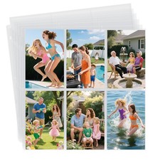 4x6 Photo Refill Pages, 20 Plastic Sleeves, Acid Free, 3 Ring Binder, White