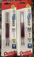 2x Pentel LR7 EnerGel Pen Refills 0.7 mm Medium RED INK  New QUIKDRY X23623