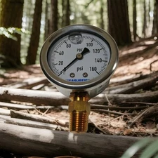 MA066 2" 1/4"NPT Lead-Free Glycerin Filled Pressure Gauge 0-160psi RV Regulator