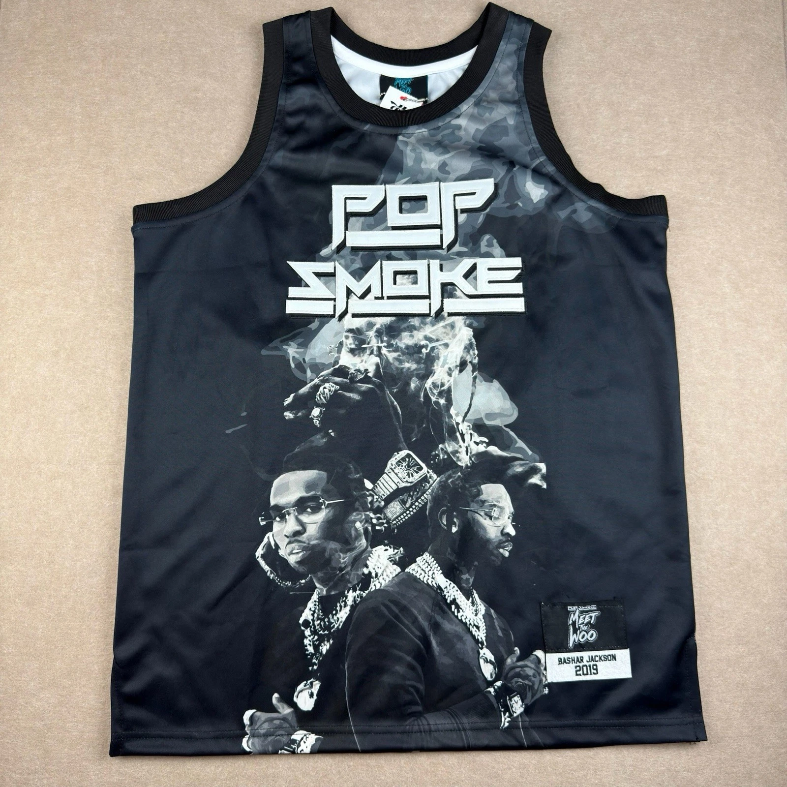 Headgear Pop Smoke Meet The Woo Jersey Men S Black Rap Graphic Tank Top 2019