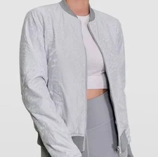 Blanc Noir Delilah Reversible Bomber Jacket Gray Women's Size Medium NWT