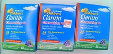 Children's Claritin Chewables 120ct Grape Allergies *Lot of 3* 01/26