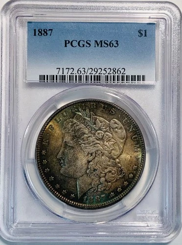 New Listing1887 PCGS MS63 Nicely Toned Morgan Silver Dollar Free Shipping