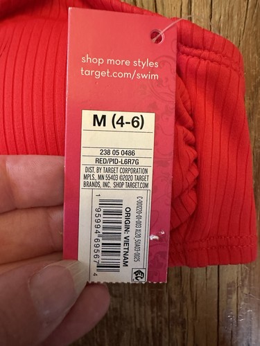 Xhilaration Bikini Swim Top Red Women’s Size M Removable Padding Adjustable NWT - Picture 4 of 15