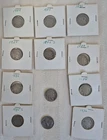 1927 - 1937 United States Buffalo Nickels, lot of 12 - 6820