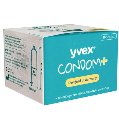 YVEX Condom+ verzögernde Kondome extra stark 0,1 mm | 10 Stück ohne Chemie