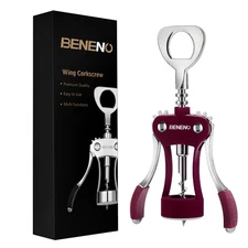 Wine Opener, Zinc Alloy Premium Wing Corkscrew with Multifunctional Bottles O...