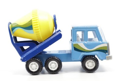 Vintage KY Toys Cement Mixer Blue & Dump Truck/Steel & Plastic Toy Original