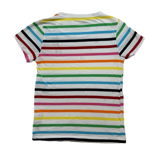 EPIC THREADS White Rainbow Stripe Short Sleeve Top Size Medium Kids Boy Girl - Picture 2 of 5