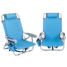 1-2 Pack Backpack Beach Camping Chair, Folding Heavy Duty , Aluminum, Cup Holder