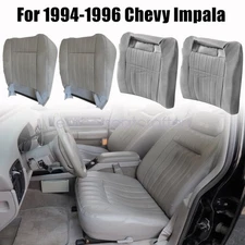 For 1994 95 1996 Chevy Impala SS Driver & Passenger Leather Seat Cover Med Gray