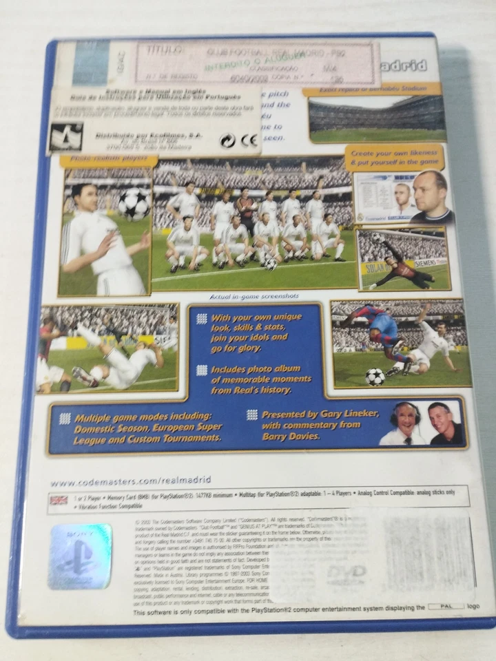 Real Madrid Club Futbol 2003-04 Codemasters - Playstation 2 Juego para Ps2 Am - Imagen 2 de 4