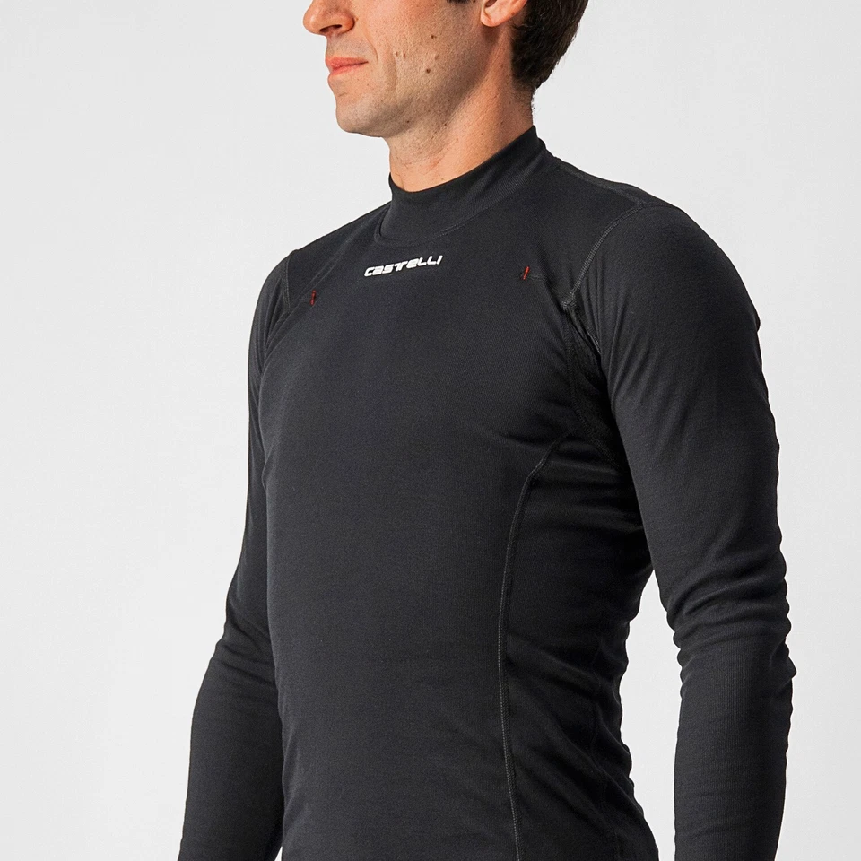 Castelli FLANDERS WARM LS Long Sleeve Thermal Cycling Base Layer : BLACK - Image 3 of 4