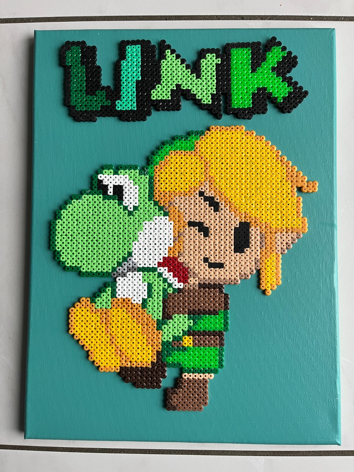 Tableau pixel art Zelda fait main en perles de qualité supérieure