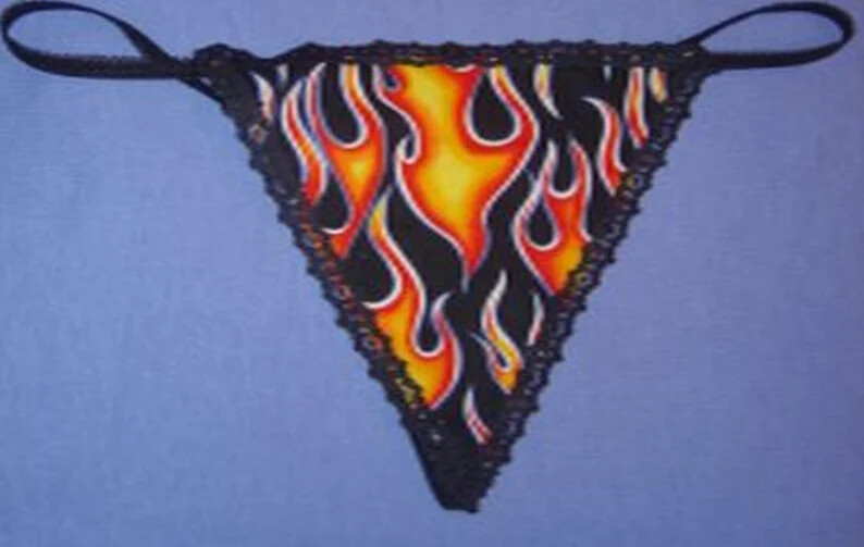 Womens MOTORCYCLE FLAMES Biker String Thong Lingerie Underwear | eBay
