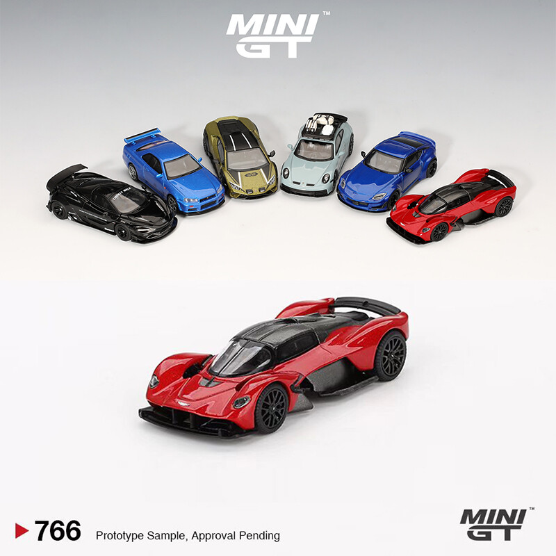 MINIGT 1:64 Aston Martin Alloy Die-Cast Model Car Gifts Valkyrie Hyper Red #766
