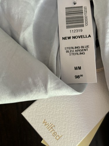 Aritzia Wilfred New Novella Sterling Blue Satin Bustier Blouse Size Medium - Picture 7 of 11