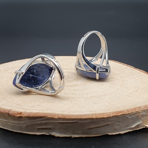 Chakra Ring Natural Gemstone Boho Crystal Eye Cocktail Adjustable Silver Plated - Picture 14 of 157