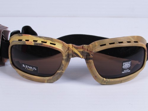 New Pugs Adjustable Sport Goggles Polycarbonate Lenses UV400 King's Camo TAN - Picture 2 of 8