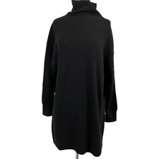 NWT Babaton S Maclean Sweater Dress Black 100% Merino Knit Turtleneck Pullover