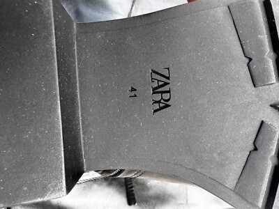 ZARA Women Black Leather Tall Boots LIMITED EDITION Size 41 Knee
