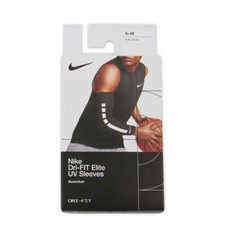 Nike Pro Elite UV 2.0 Dri-fit Basketball Sleeves Black White Adult Size L/XL