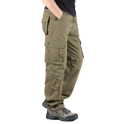 UK Mens Cargo Trousers 100% Cotton Work Trousers Tactical Combat Outdoor Pants - Picture 32 of 40