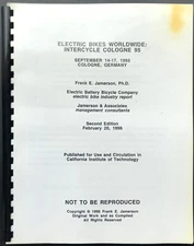 Electric Bikes Worldwide Intercycle Cologne '95-Early study, Motorized Bikes EVs