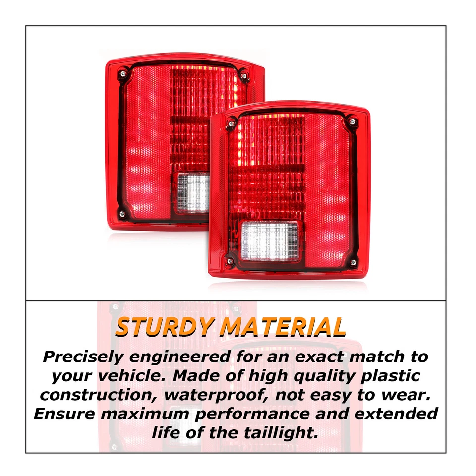 Pair (2) Sequential Tail Lights LED Brake for 1973-1987 Chevrolet Pickup Truck - Image 4 of 4