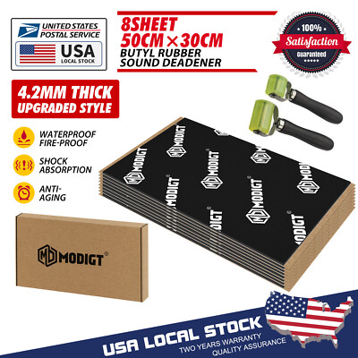 MODIGT SOUND DEADENING MAT Black PROOFING VAN CAR BUTYL METAL FOIL AUDIO PANEL