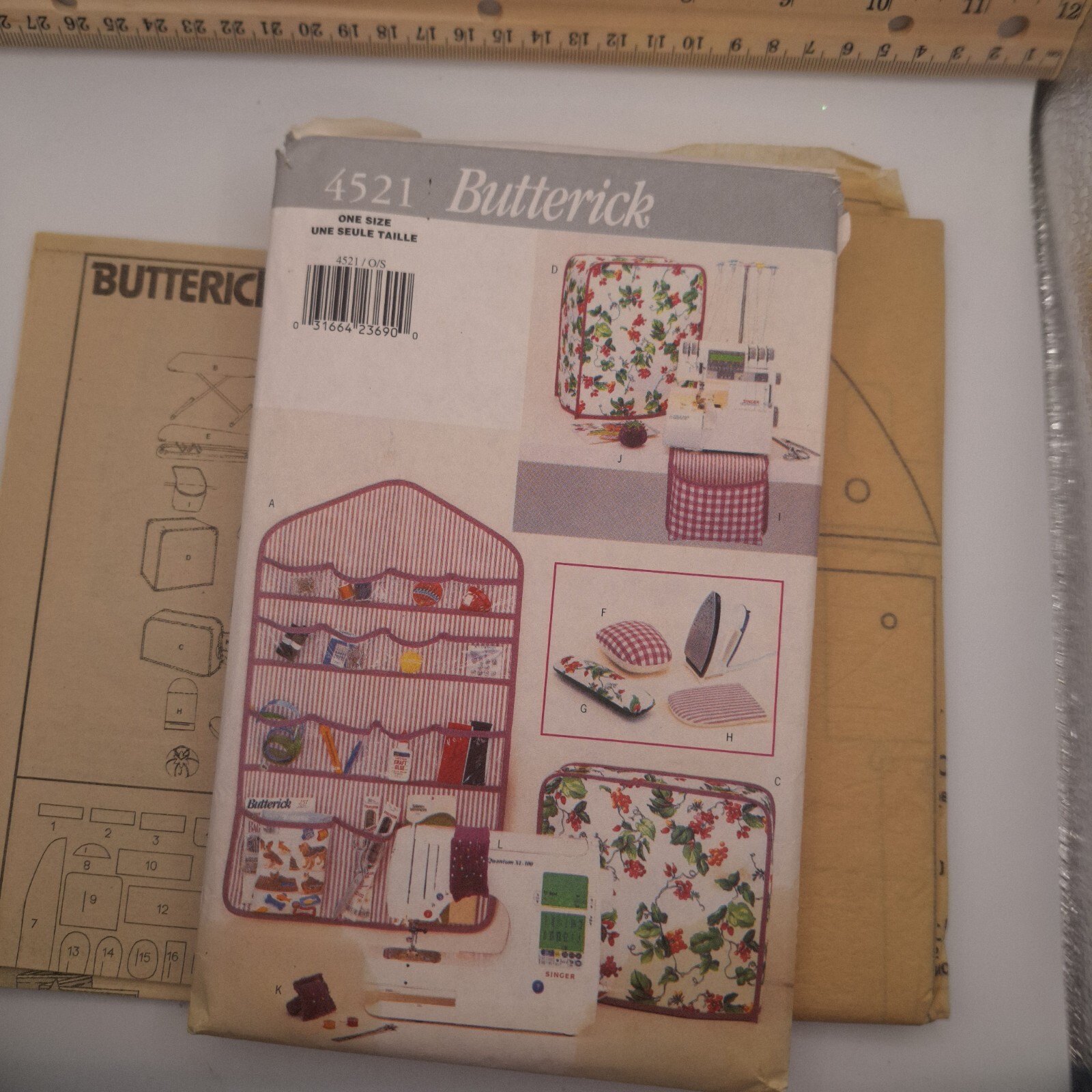 Butterick 4521 Sewing Accessories Organizer Ironing Board Cover  UNCUT-image
