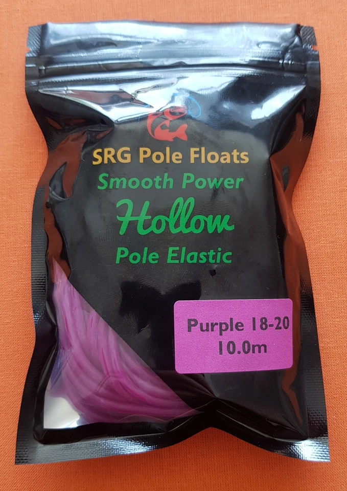 SRG POLE FLOATS 10 Meter Packung hochwertiger Hohlpol elastisch - lila 18-20 (Durchmesser 2,9 mm)